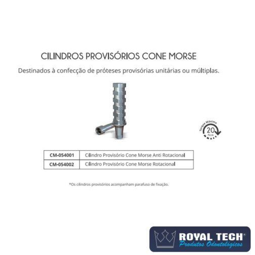 CM054001 - CILINDRO PROVISÓRIO CONE MORSE ANTI-ROTACIONAL - 2