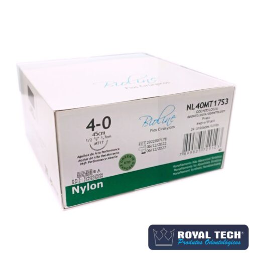 NL40MT17S3 - NYLON (4-0) 1.7CM - 1/2 TRG - 45CM (BIOLINE)