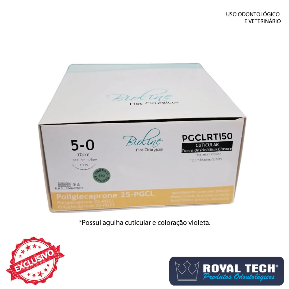 POLIGLECAPRONE 25 (5-0) 1.9CM – 3/8 TRG – 70CM (BIOLINE)